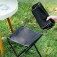 thumbnail image 1 of Portable Folding Camping Stool, Lightweight Collapsible Foot Stool | Heavy Duty Compact Folding Seat for Outdoor, Camping, Fishing, Hiking, BBQ | Aluminum Frame & Black Oxford Fabric 12x12in, 1 of 5