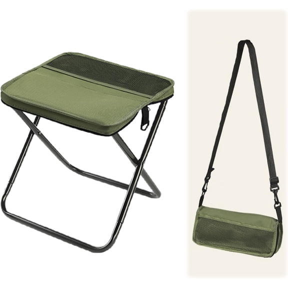 Portable Folding Camping Stool with 330 lbs Capacity, Lightweight Collapsible Chair for Fishing