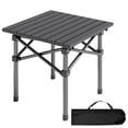 thumbnail image 1 of Portable Folding Camping Table for 2-4 Persons Aluminum Collapsible Table Lightweight with Carry Bag for Camping, Hiking, Picnics, BBQ, Beach Trips & Tailgating Black, L (20.8 inch), 1 of 6