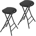 thumbnail image 1 of Portable Folding Chair with Handle, Heavy Duty Round Fold Stool Chair with 550lbs Capacity for Adults, 24 Inch Foldable Stool for Dorm, Kitchen, Vanity, Church and Outdoor use, 1 of 8