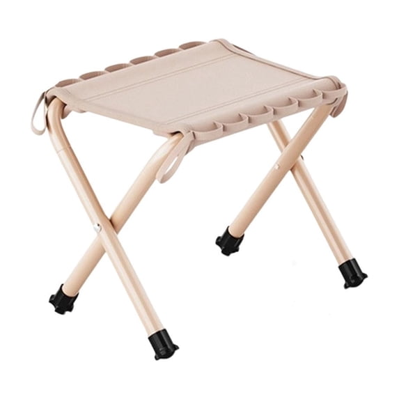 Portable Folding Chair for Outdoors, Heavy Duty Camping Stool, Compact Ultralight Collapsible Stools for Fishing Hiking Hunting & Backpacking Beige