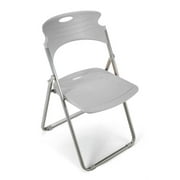 Portable Folding Chair w Plastic Seat & Back - Set of 4 (Caramel)