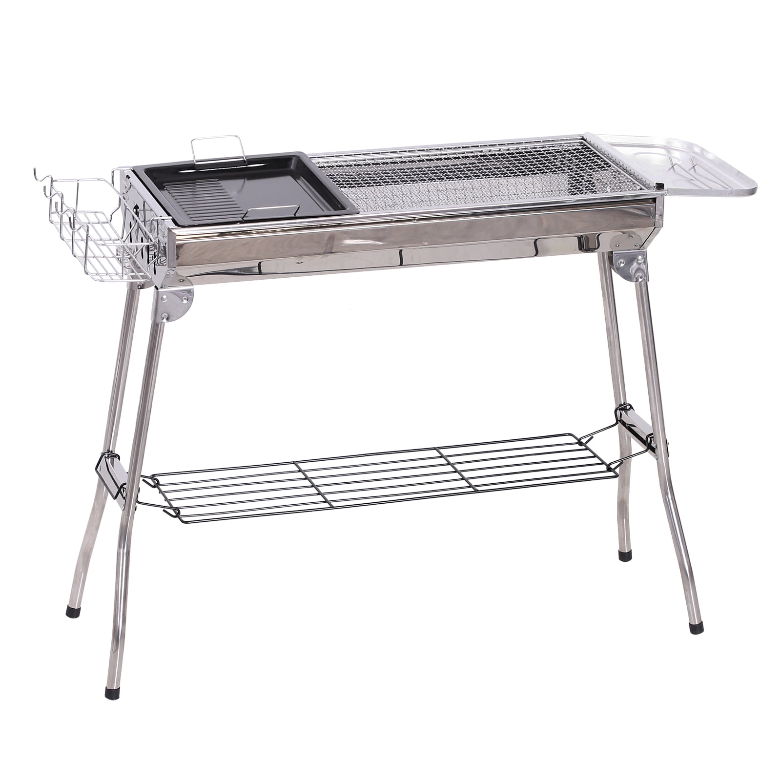 Folding Portable Barbecue Charcoal Grill, Barbecue Desk Tabletop Outdoor  Stainless Steel Smoker BBQ for Outdoor Cooking Camping Picnics Beach (M1)