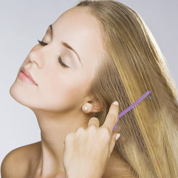 Portable Folding Comb, Dual Hairdressing Comb, Travel Makeup Comb for Straight and Curly Hair, Soft Rounded Teeth with Scalp Massage, Non-Slip Handle, for All Hair Types Including Wet and Dry