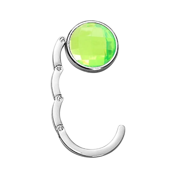 Portable Folding Crystal Bag Hanger Bag Hook Without Diamond Metal Bag Hanger D (Light Green) Alloy D ,By Hyrbek