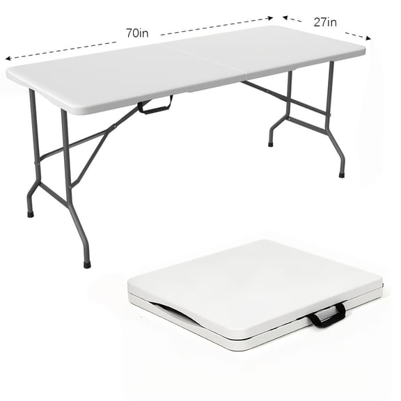 Portable Folding Desk, Space-Saving Collapsible Workstation with Carrying Handle, No Assembly Required Indoor Study Table for Laptop & Writing