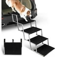 thumbnail image 1 of Portable Folding Dog Stairs for Cars, SUVs, Trucks - Lightweight Pet Ramp for Large Dogs with Non-Slip Surface - Reinforced Steps Support Up to 200 lb, 5 Steps, 1 of 7