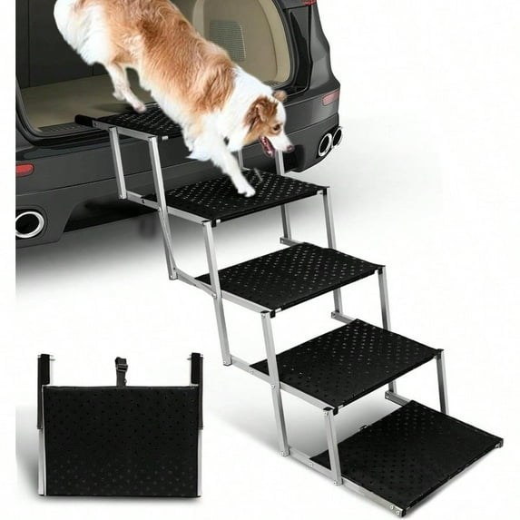 Portable Folding Dog Stairs for Cars SUVs Trucks Lightweight Pet Ramp for Large Dogs with NonSlip Surface Reinforced Steps port Up to 200 lb 5 Steps