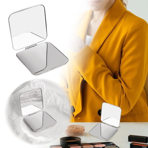 Portable Folding Double Makeup Mini Travel Compact Stainless Steel Frame Elegant Vanity For Students Women