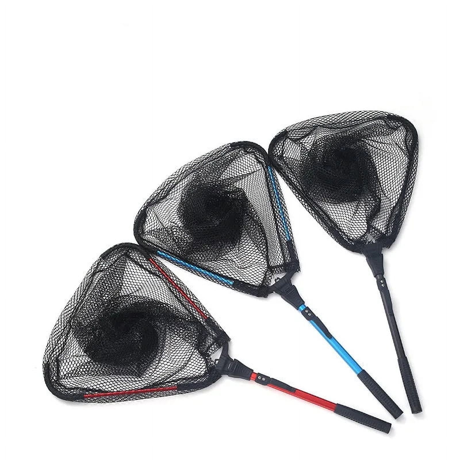 Portable Folding Fishing Landing Net Handheld Telescopic Handle Lure Stream Fishing Cast Mesh Fishing Tool Fly Fishing Net