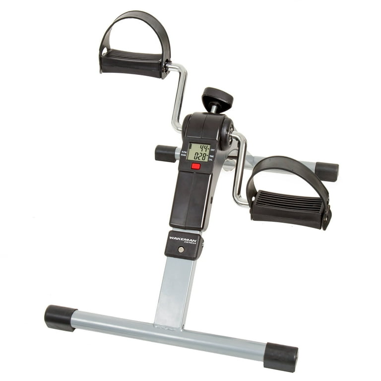 Wakeman Fitness Portable Folding Pedal Exerciser Under Desk Exercise Bike with Calorie Counter Walmart