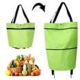 thumbnail image 1 of Portable Folding Grocery Bag Cart with Wheels, Lightweight Hand-Pulled Tote for Shopping and Home Delivery, 1 of 4