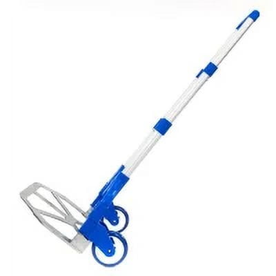Portable Folding Hand Cart, Aluminum Hand Truck, Push Truck Trolley, Lightweight Collapsible Trolley Luggage, 165.35lbs Weight Capacity, Blue