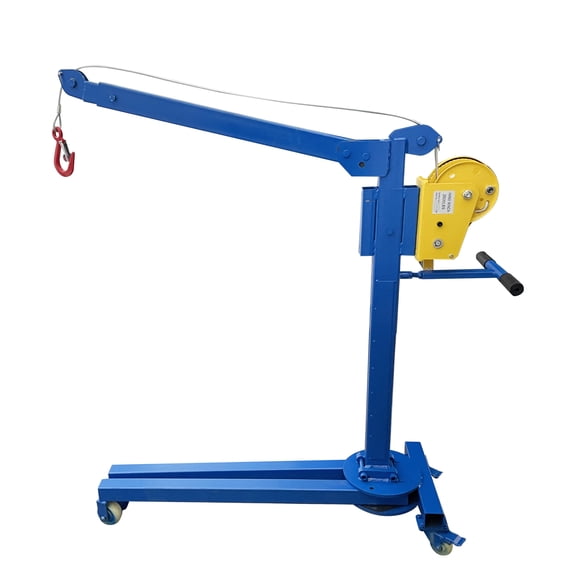 Portable Folding Hand Crane Winch Lift For Warehouse Construction Loading Lifting 1100LBS Max Capacity