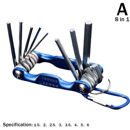 Portable Folding Hex Key Wrench Metric Multi-Tool,Hex Key Set, Allen Wrenches Sets, Metric Allen Wrenches Set, Chamfered Ends, Steel, Corrosion-Resistant Black Oxide Coating