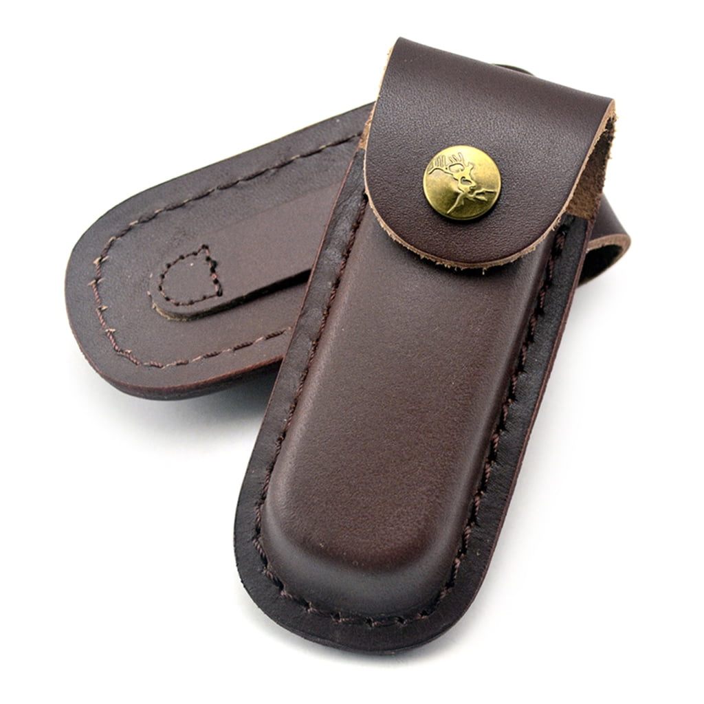 Portable Folding Knife Storage Sheath Pouches with Belt Loop Leathers Holsters Belt Pocket Knife