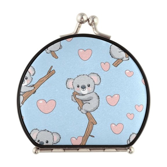Portable Folding Mirror Compact Double Sided Travel Mirror Small Makeup Mirror Use Present for Women Cute Koala Pattern