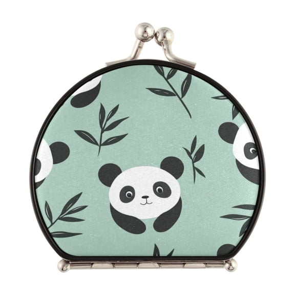 Portable Folding Mirror Compact Double Sided Travel Mirror Small Makeup Mirror Use Present for Women Cute Pandas