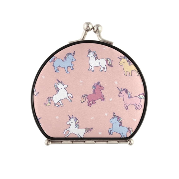Portable Folding Mirror Compact Double Sided Travel Mirror Small Makeup Mirror Use Present for Women Cute Various Poses Unicorns