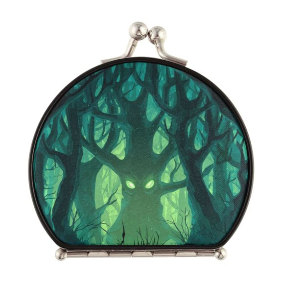 Portable Folding Mirror Compact Double Sided Travel Mirror Small Makeup Mirror Use Present for Women Dark Forest with Green Eyes