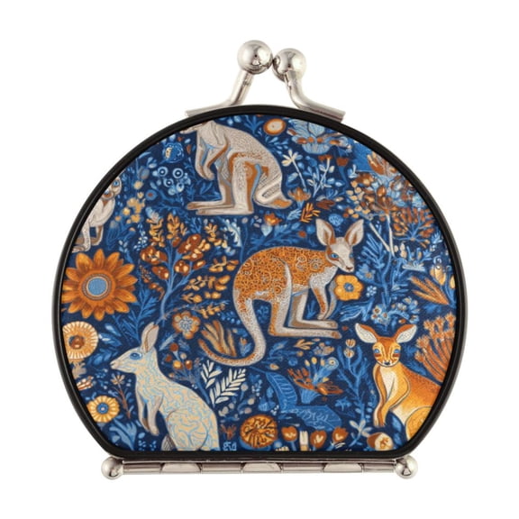 Portable Folding Mirror Compact Double Sided Travel Mirror Small Makeup Mirror Use Present for Women Kangaroos and Koalas Animals