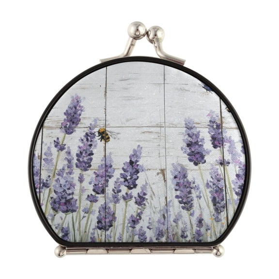 Portable Folding Mirror Compact Double Sided Travel Mirror Small Makeup Mirror Use Present for Women Lavender and Bees