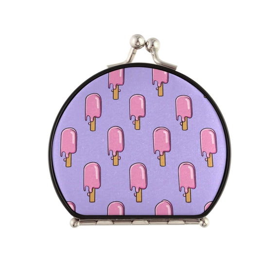 Portable Folding Mirror Compact Double Sided Travel Mirror Small Makeup Mirror Use Present for Women Melting Ice Popsicle Pattern