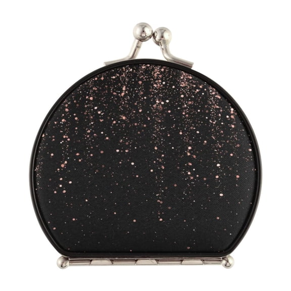 Portable Folding Mirror Compact Double Sided Travel Mirror Small Makeup Mirror Use Present for Women Rose Gold Glitter