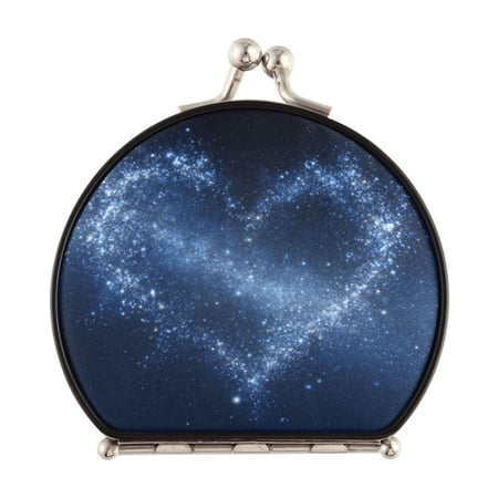Portable Folding Mirror Compact Double Sided Travel Mirror Small Makeup Mirror Use Present for Women Starry Sky Background with Stars