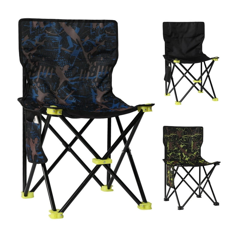 Portable Folding Outdoor Heavy Duty Chair for Camping, Fishing, and Hiking - Camo, Size: Small, Green