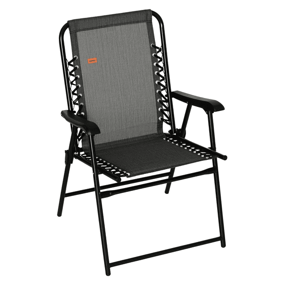 Portable Folding Patio Chair Outdoor Armchair for Camping Pool Beach Lawn Deck Grey