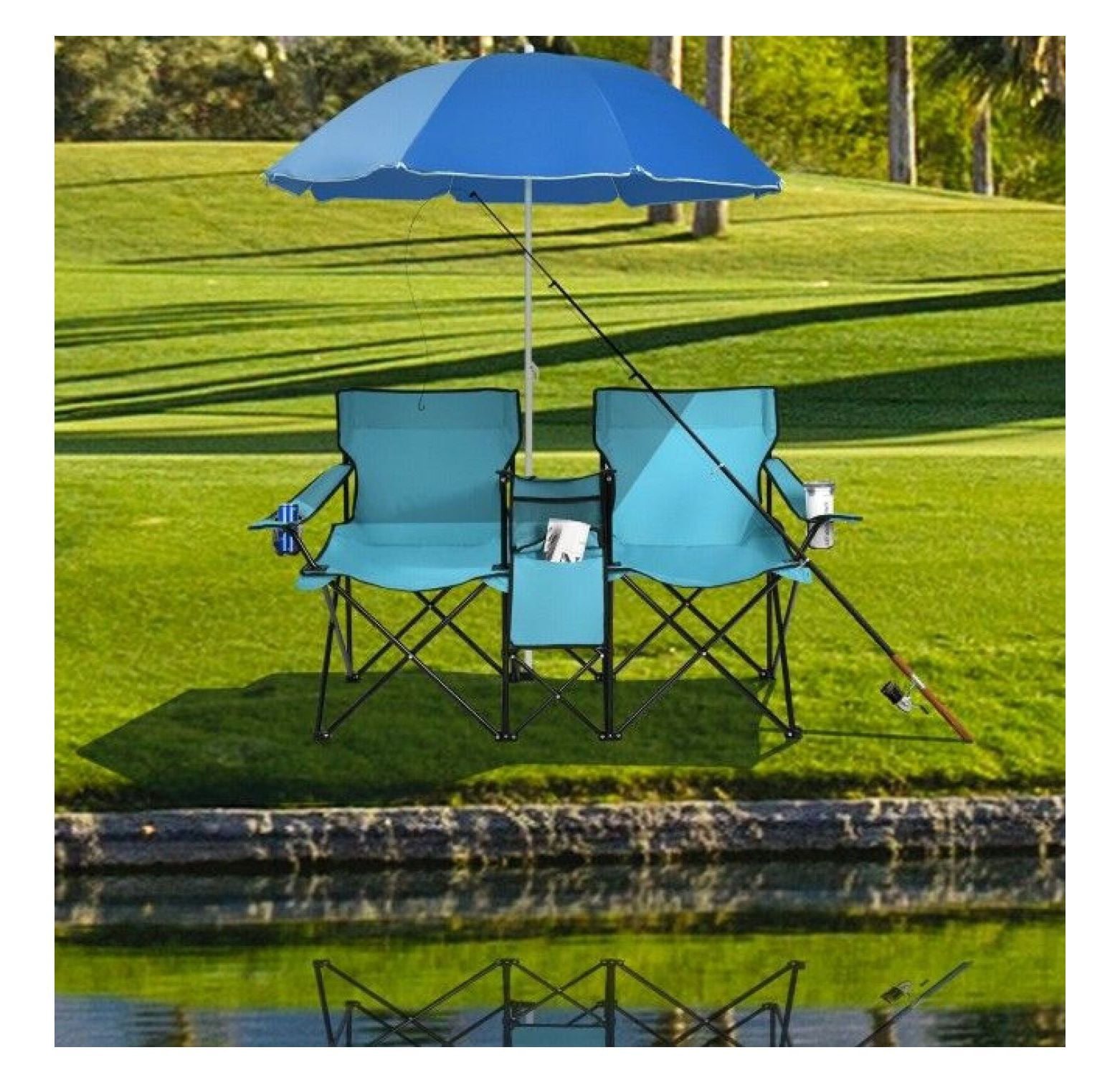 Portable Folding Picnic Double Chair With Umbrella Walmart portable-folding-picnic-double-chair-with-umbrella-walmart
