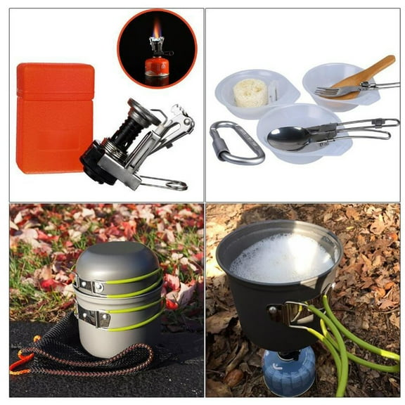 Portable Folding Pot Set for Outdoor Barbecue,Portable Folding Camping Cookware Set Picnic Grill Outdoor Supplies Pot Set