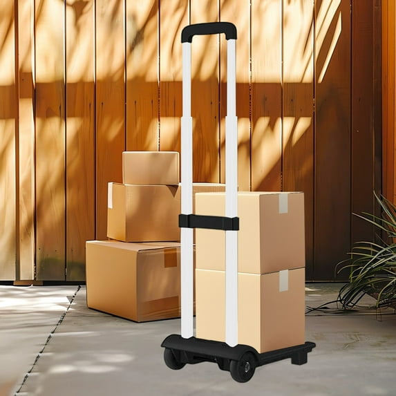 Portable Folding Shopping Trolley Cart with Swivel Steering, Shock Absorption, and Large Capacity for Outdoor Gathers, Travel, and Convenient Luggage Transport