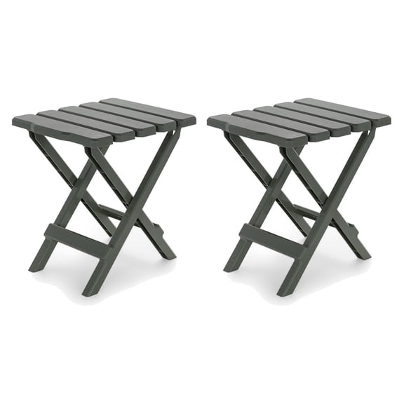 Portable Folding Side Table Sage 2 Pack Weatherproof Plastic Outdoor Use
