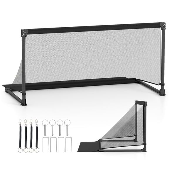 59" Portable Folding Soccer Goal (Size L, Black) - Heavy-Duty Metal Frame, Tear-Resistant PE Net