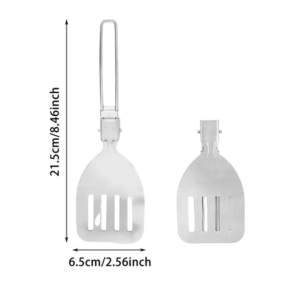 Portable Folding Spatula Stainless Steel Utensil For Outdoor Camping Picnic Barbecue Cookware Gear