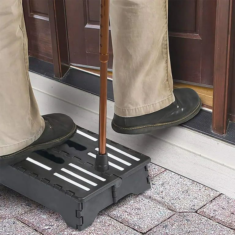 Portable Folding Step Stool 5 Inch Portable Step Stool for Adults with Handle for Kids Elderly Suitable for Kitchen Bathroom Toilet Black