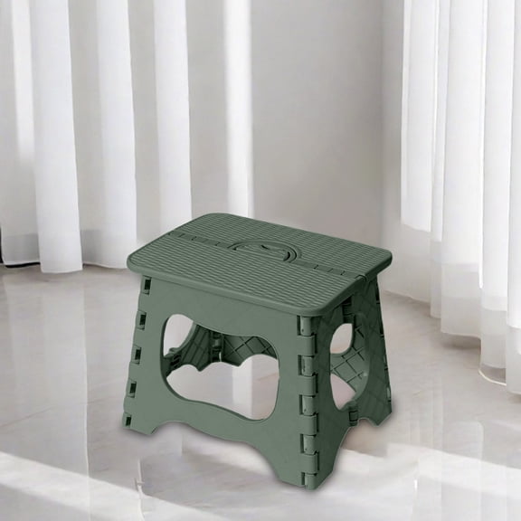 Portable Folding Step Stool - Anti-Slip Plastic Footrest Camping Utility Stool Compact Storage Step Stool Indoor Outdoor(3#Green)