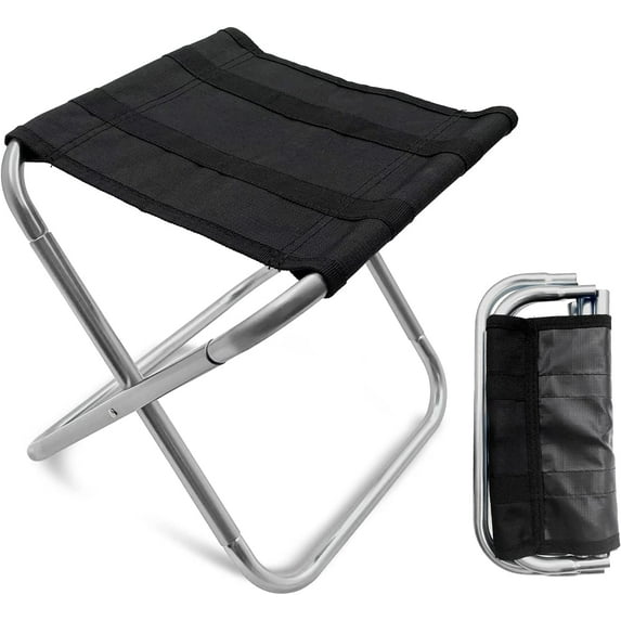 Portable Folding Stool, Camping Stool Mini Size Camping StoAluminum Alloy Folding Stool for Travel, Camping, Hiking, Fishing, Gardening with Carry Bag