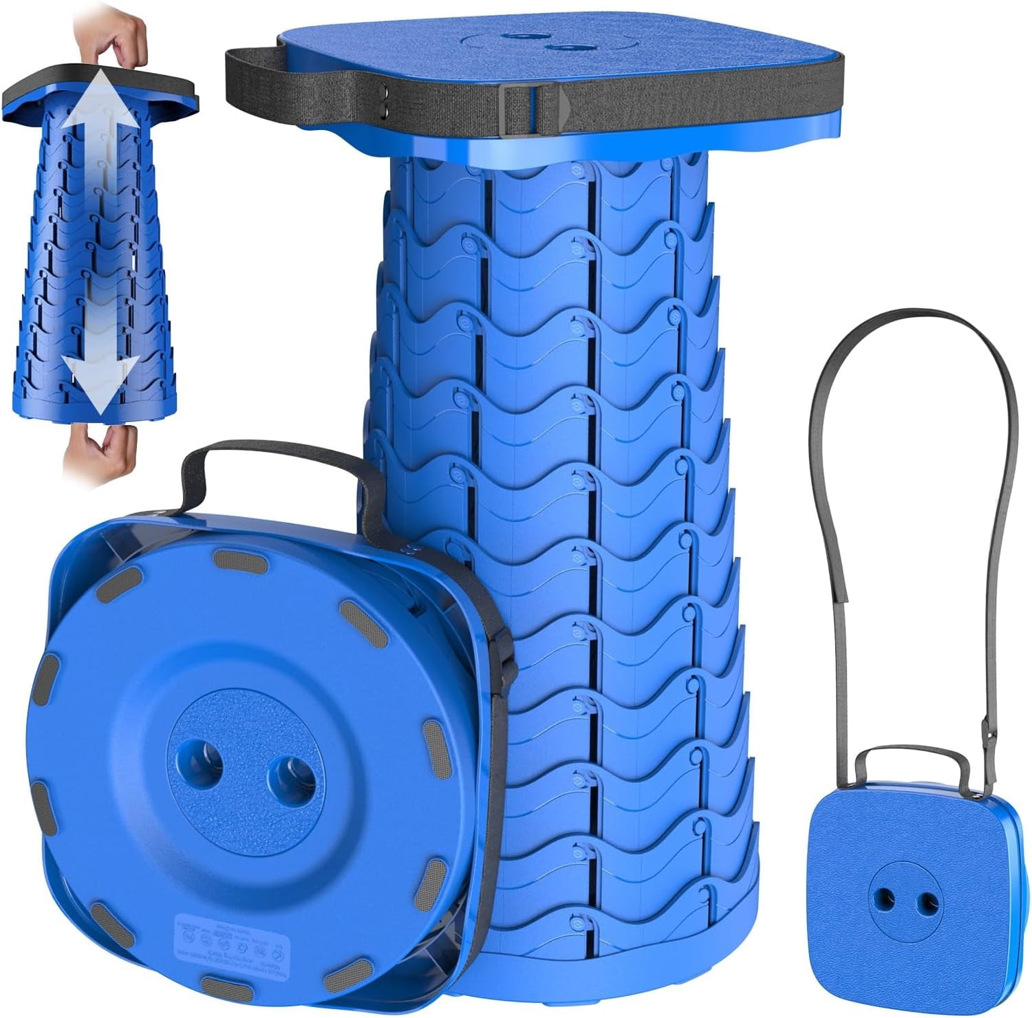 Portable Folding Stool, Collapsible Stool, Telescoping Camping Stool ...