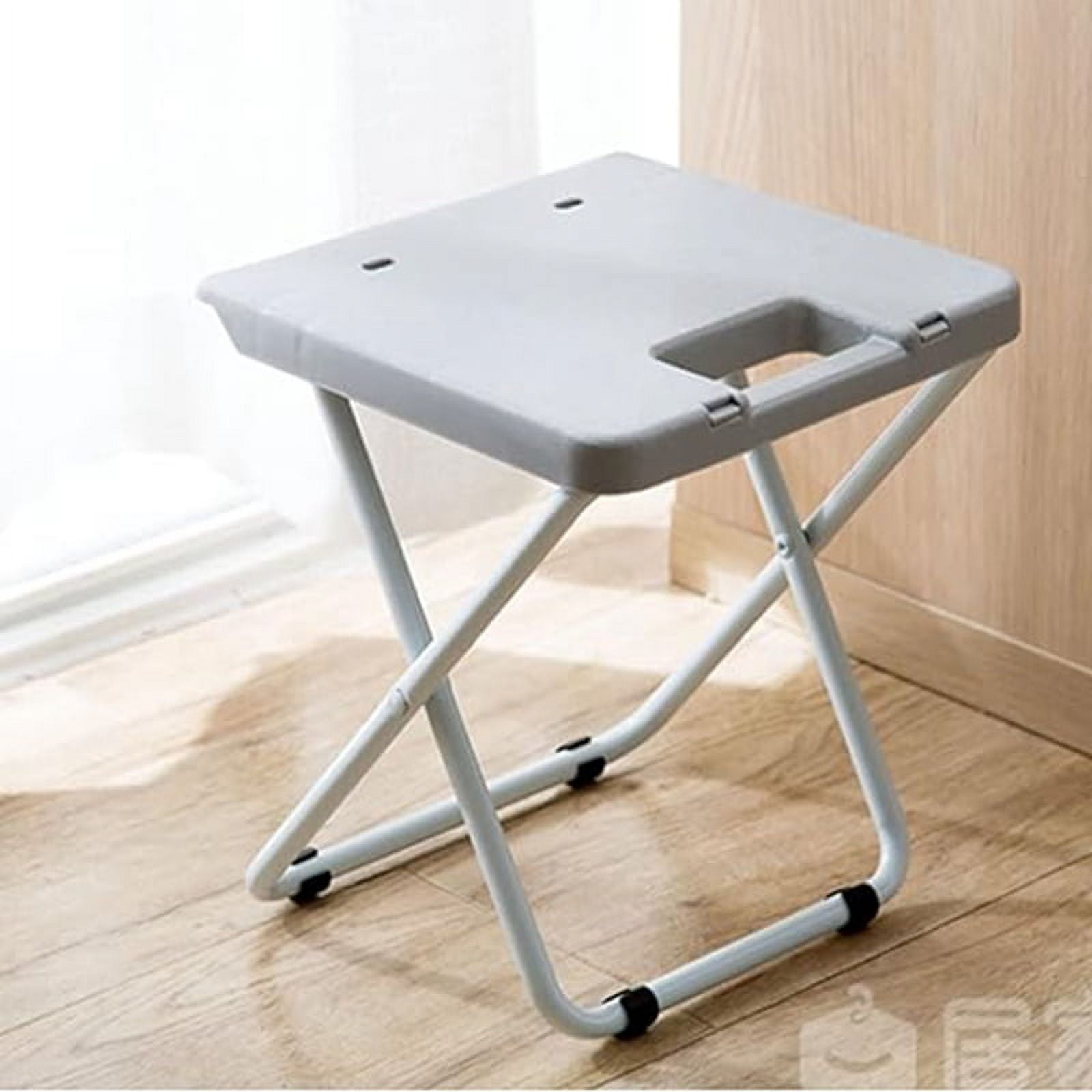 Portable Folding Stool, Compact Collapsible Chair, Steel Frame Legs,  Outdoor Travel, Beach, Fishing, BBQ, Etc 