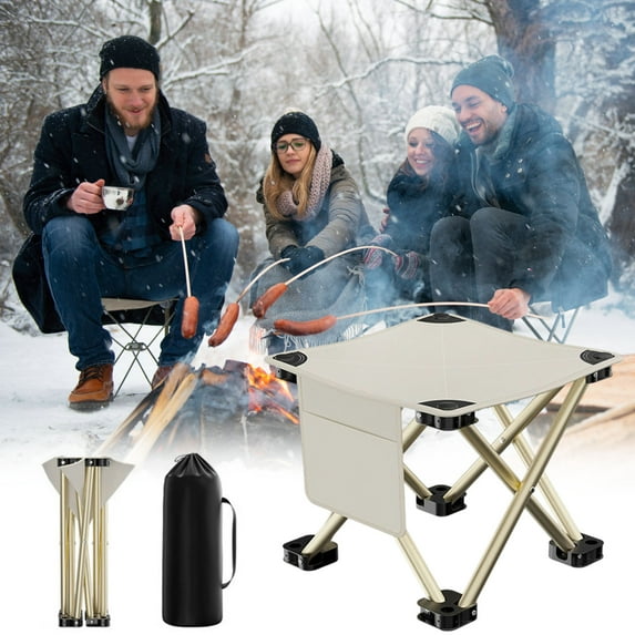 Portable Folding Stool for Outdoor Use | 1 Second Setup Camping Chair | Compact Lightweight Design with Carry Bag | Supports 360 lbs | 13x13x13 Inch Seat