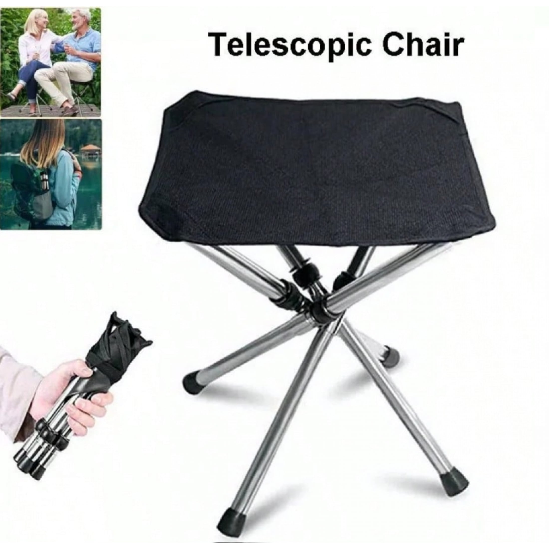 Portable Folding Stool Telescopic Chair Travel Fishing Camping