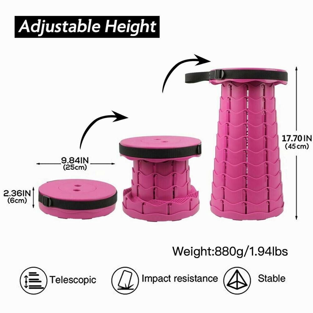 Portable Folding Stool Telescopic Chair Travel Fishing Camping