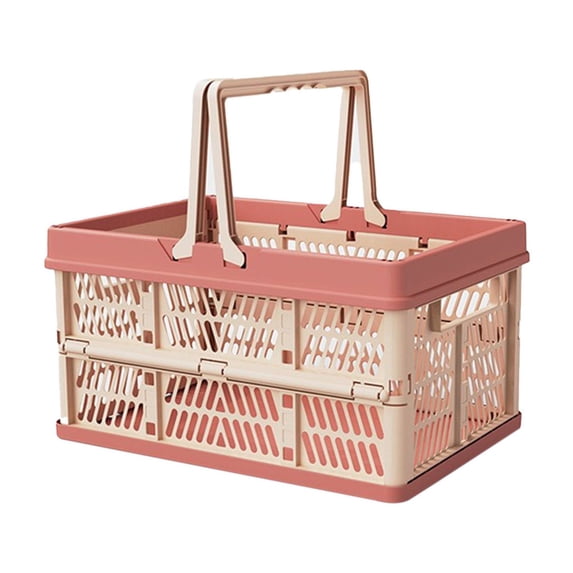 Portable Folding Storage Basket with Ventilated Design, Stackable and Eco-Friendly Multipurpose Organizer for Picnic, Shopping, Home, Office, and Travel
