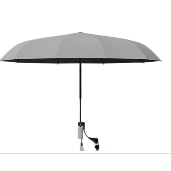 Portable Folding Sun Umbrella for Camping Chairs with UPF50+ UV Protection, Windproof Support, and Compact Design for Outdoor Beach and Fishing Trips(Grey)
