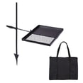 thumbnail image 1 of Portable Folding Swivel Campfire Grill in Black with Carrying Bag for Outdoor BBQ, 1 of 12