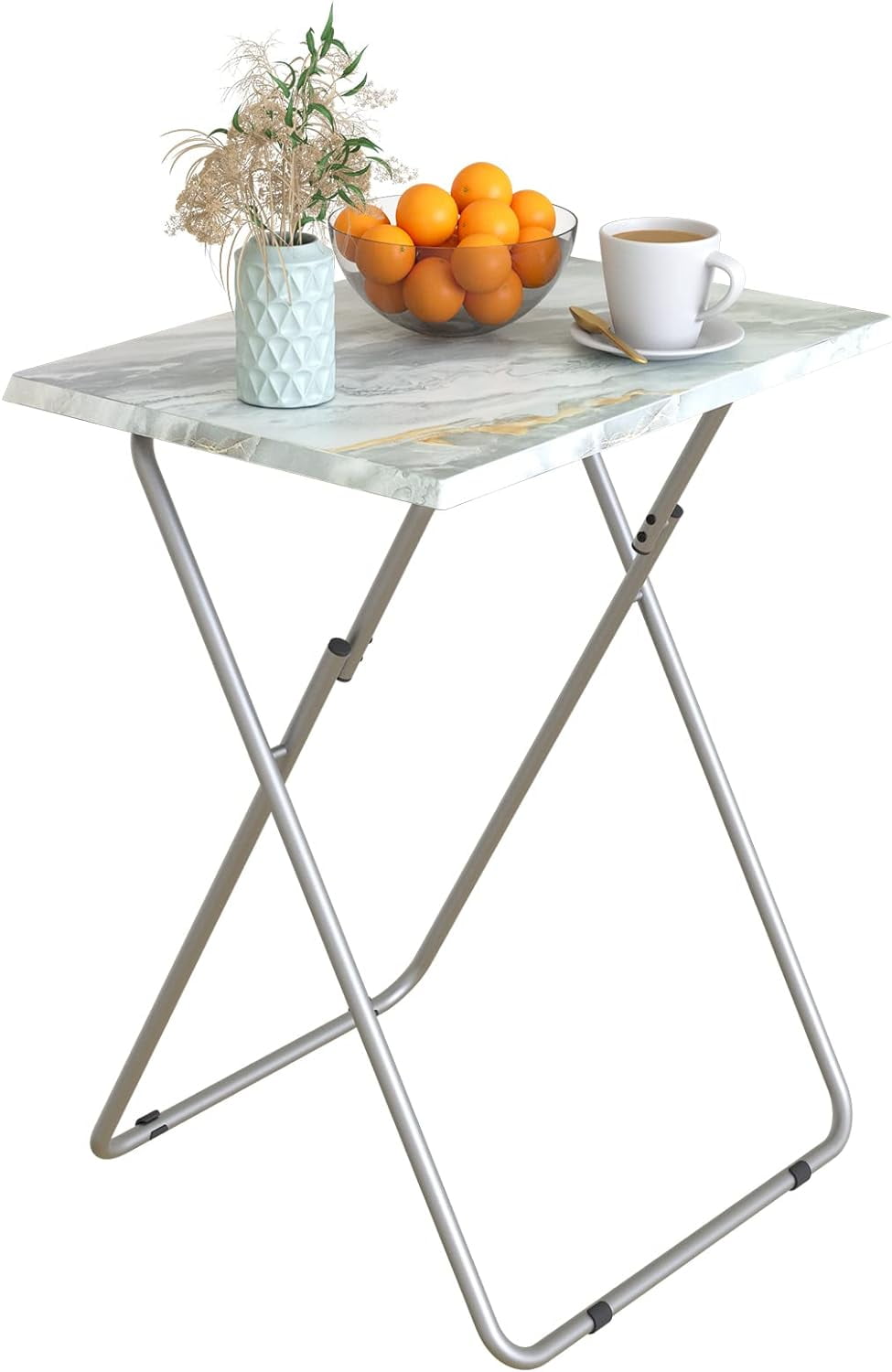 Portable Folding TV Tray Dinner Snack Trays Table Portable Foldable Table Small Sofa Bedside Tables with Light Weight 15 x 18.9 x 26 in Smoky