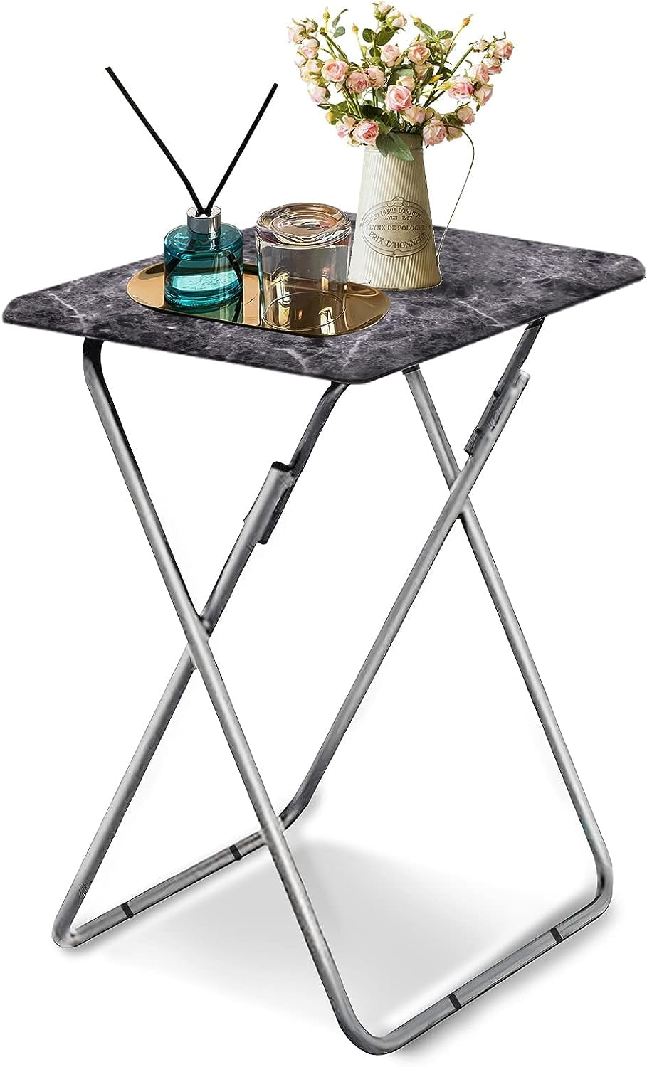 Portable Folding TV Tray TV Trays Foldable Dinner Snack Trays Table Portable Foldable Table Small Sofa Bedside Tables with Light Weight 15 x 18.9 x